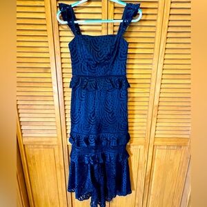 LIKE NEW WORN ONCE BEAUTIFUL Navy blue lace dress